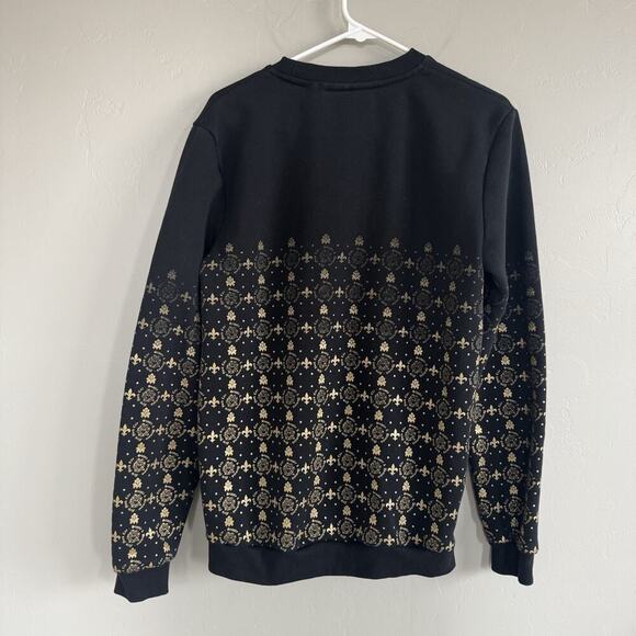 Supply & Demand Black and Gold Monogram Crew Neck Sweatshirt Mens Size S - Picture 6 of 10